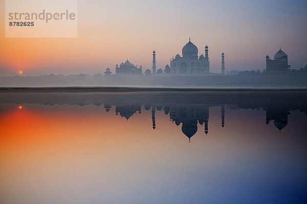 Sonnenuntergang  Agra  Asien  Mausoleum  Minarett  Taj Mahal  Uttar Pradesh
