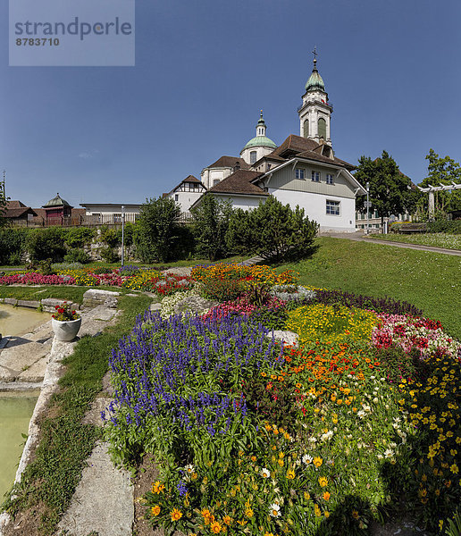 Europa  Blume  Sommer  Kirche  Kathedrale  Garten  Kloster  Schweiz