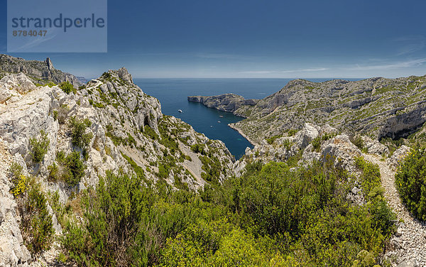 Frankreich  Europa  Berg  Sommer  Landschaft  Meer  Calanque  Cassis