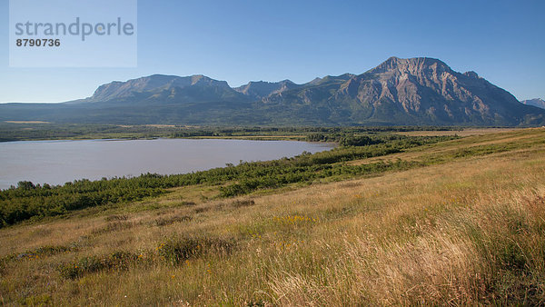 Landschaftlich schön  landschaftlich reizvoll  Wasser  Berg  Landschaft  See  Nordamerika  Rocky Mountains  Alberta  Kanada