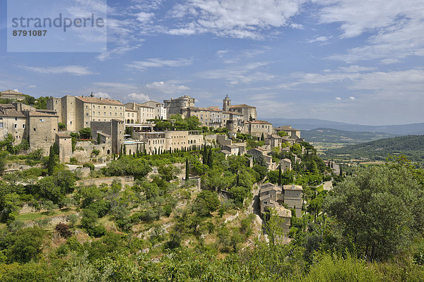 Frankreich  Europa  Landschaft  niemand  Stadt  Querformat  Provence - Alpes-Cote d Azur  Gordes  Vaucluse
