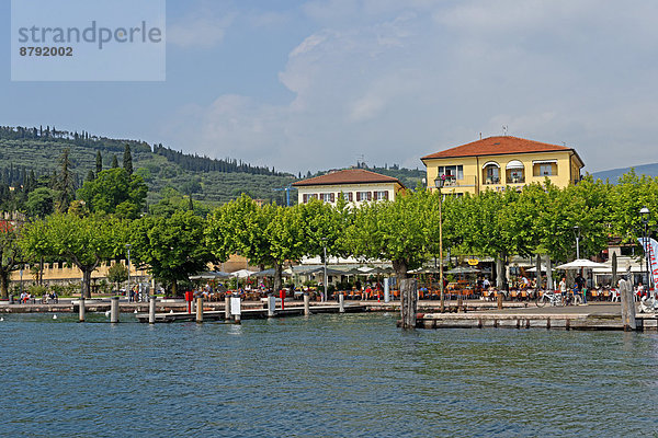 Landschaftlich schön  landschaftlich reizvoll  Sehenswürdigkeit  Wasser  Baustelle  Hafen  Europa  Berg  Mensch  Menschen  Baum  Landschaft  Gebäude  See  Architektur  Geschichte  Gardasee  Venetien  Italien  Tourismus