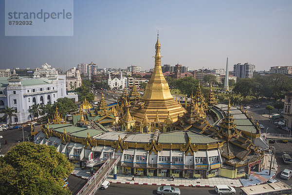 Reise Großstadt Architektur bunt Tourismus Myanmar Asien Innenstadt Pagode