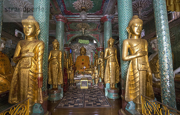 sauber Reise Architektur bunt Religion innerhalb Tourismus Myanmar Tempel Asien Buddha Buddhismus Pagode