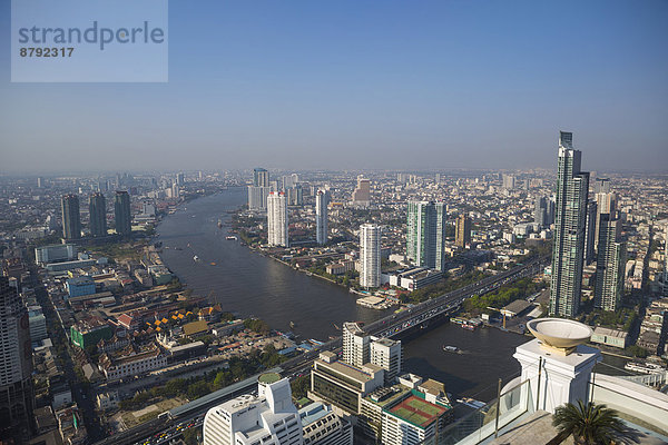 Bangkok  Hauptstadt  hoch  oben  Panorama  Skyline  Skylines  Reise  Großstadt  Architektur  bunt  Fluss  Tourismus  Asien  Thailand