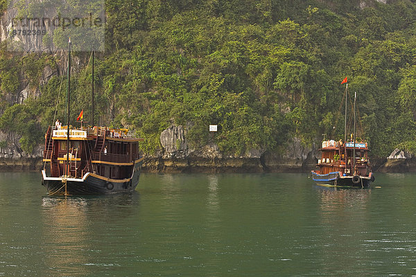 Wasser  gelb  Boot  Asien  Bucht  Stimmung  Vietnam  vietnamesisch
