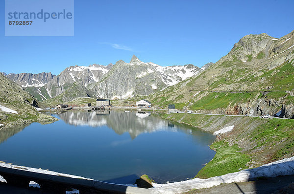 Bernhardiner  Europa  Spiegelung  See  Architektur  Statue  Gletscher  Grenze  Italien  Schnee  schweizerisch  Schweiz