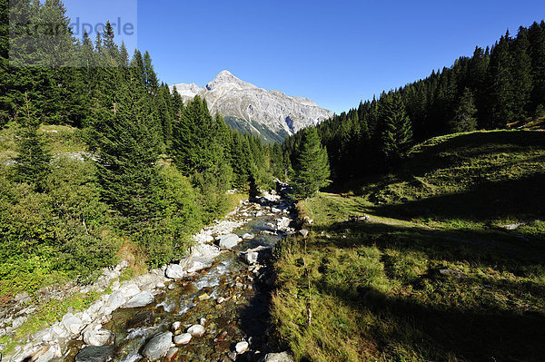 Gebirgspass Pass Europa Berg Landschaft Alpen Kanton Graubünden Gebirgsbach Schweiz