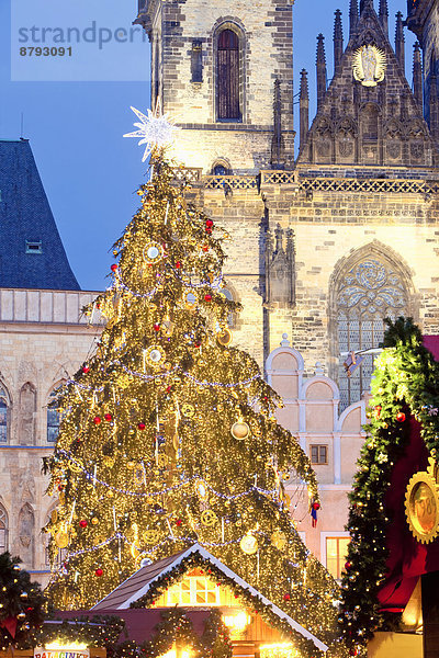 Prag  Hauptstadt  Baum  Stadt  Quadrat  Quadrate  quadratisch  quadratisches  quadratischer  Weihnachten  Tschechische Republik  Tschechien  Markt  alt