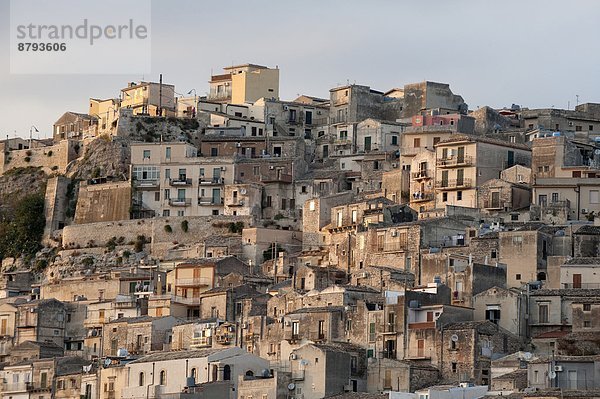 Stadtansicht Stadtansichten Stadt Abenddämmerung Italien alt Sizilien