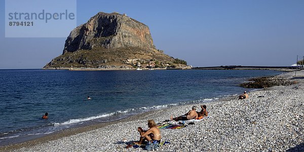 Felsbrocken Europa Strand Griechenland Peloponnes