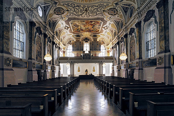 Orgel und Decke  Oberkirche  von Giovanni Antonio Viscardi  Bürgersaal  München  Oberbayern  Bayern  Deutschland