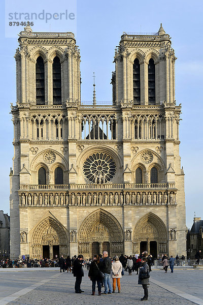 Westfassade  Kathedrale Notre-Dame de Paris  Île de la Cité  Paris  Île-de-France  Frankreich