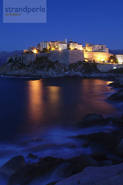 Zitadelle bei Nacht  Calvi  Balagne  Korsika  Frankreich