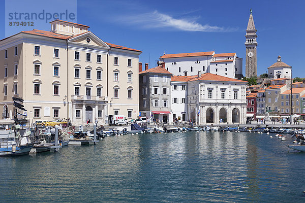 Fischereihafen Fischerhafen Stadt Kathedrale Istrien alt Piran Slowenien