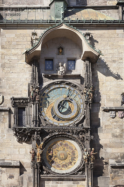 Astronomische Uhr am Altstädter Rathaus  Prag  Böhmen  Tschechien