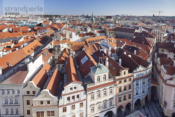 Prag Hauptstadt Halle Stadt Großstadt Turm Tschechische Republik Tschechien Ansicht Böhmen alt