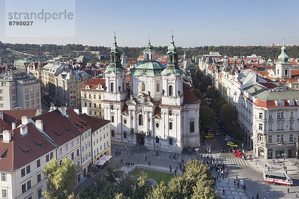 Prag Hauptstadt Stadt Quadrat Quadrate quadratisch quadratisches quadratischer Tschechische Republik Tschechien Ansicht Böhmen alt