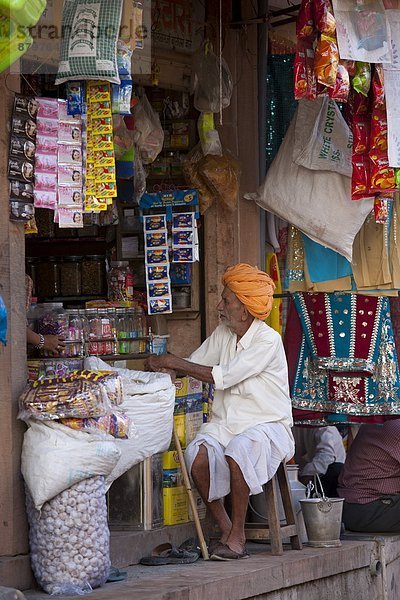 Lebensmittel  Dorf  Indianer  Laden  Einzelhandelsberuf  Rajasthan