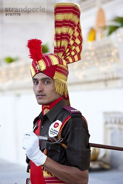 Zeremonie  Wachmann  Indien  Rajasthan  Udaipur