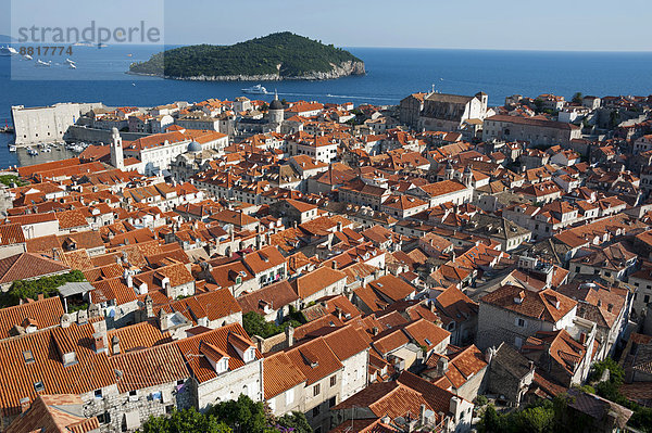 Stadtmauer über Stadt Geschichte Insel Ansicht Kroatien Dalmatien Dubrovnik