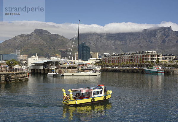 An der Victoria and Alfred Waterfront  hinten Devil's Peak und der Tafelberg  Kapstadt  Westkap  Südafrika