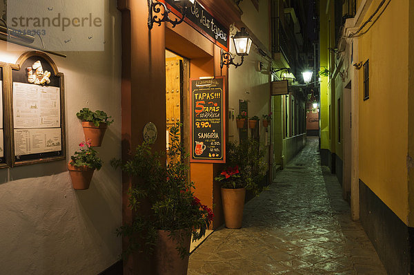 Nacht Provinz Sevilla Andalusien Viertel Menge Sevilla Spanien