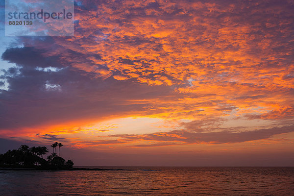 Sonnenuntergang an der Kohala Coast  Big Island  Hawaii  Vereinigte Staaten