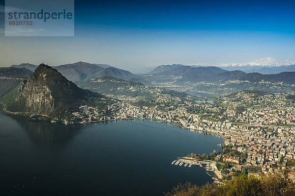 Panorama Lugano Schweiz Luganersee Kanton Tessin