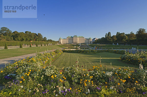 Gartenanlage mit Schloss Belvedere  Oberes Belvedere  Wien  Land Wien  Österreich
