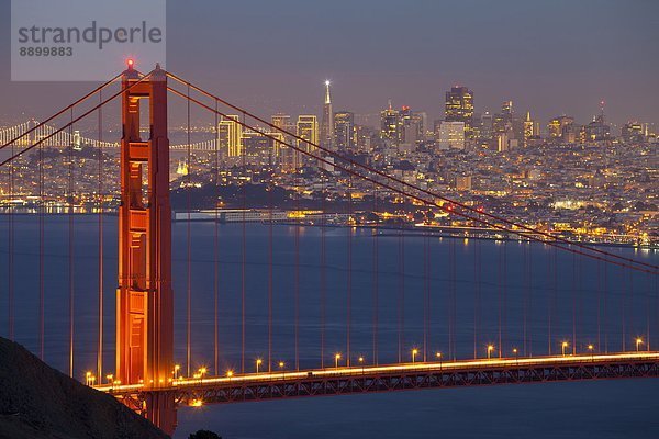 Skyline Skylines Amerika Nacht Nordamerika Verbindung Kalifornien Golden Gate Bridge San Francisco