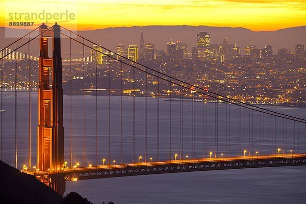 Skyline Skylines Amerika Sonnenaufgang Nordamerika Verbindung Kalifornien Golden Gate Bridge San Francisco
