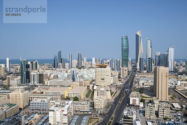Skyline  Skylines  Großstadt  Ansicht  Erhöhte Ansicht  Aufsicht  Mittelpunkt  heben  Naher Osten  Business  Ortsteil  Kuwait  modern