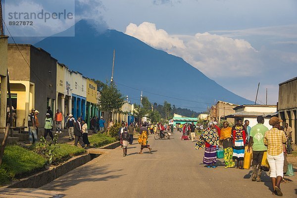 klein  Vulkan  Turm  Dorf  Afrika  Ruanda