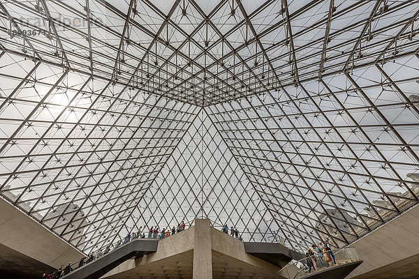 Pyramide des Louvre  Louvre  Quartier Tuileries  Paris  Frankreich  Europa