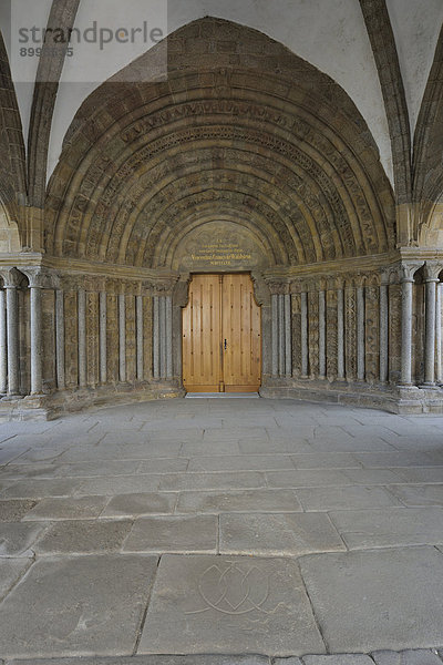 Portal  romanisch-gotische St.-Prokop-Basilika  UNESCO Weltkulturerbe  T?ebí?  Region Hochland  Tschechien