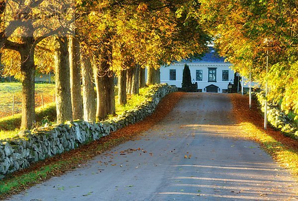 Wohnhaus Gasse Herbst Ende Schweden