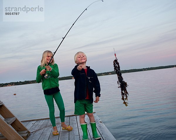 Children fishing  Karlskrona  Blekinge  Sweden
