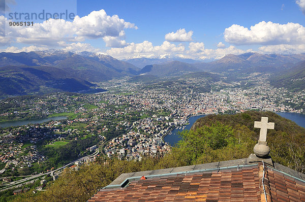 Dach über Ansicht Kapelle Lugano Schweiz Kanton Tessin