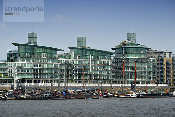 Großbritannien Gebäude London Hauptstadt Fluss Themse Nachbarschaft England