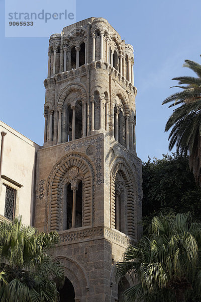 Campanile mit Steinintarsien  La Martorana  Kirche aus der Normannenzeit  Palermo  Sizilien  Italien