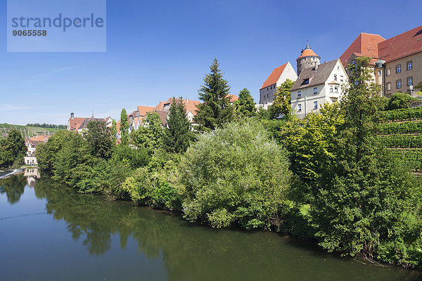 Altstadt mit Schochemturm an der Enz  Besigheim  Baden-Württemberg  Deutschland