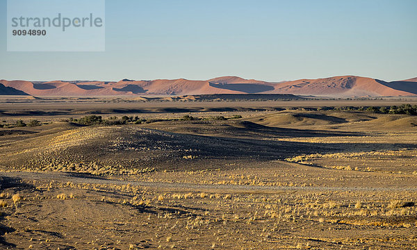 Afrika  Namibia  Sossusvlei  Landschaft  Sanddünen bei Sonnenaufgang .