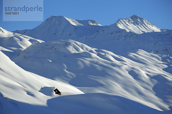 Winterlandschaft am Flexenpass  Vorarlberg  Österreich