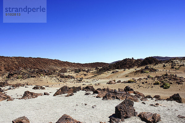 Vulkanlandschaft  Hochebene Llano de Ucanca  UNESCO Weltnaturerbe Parque Nacional de las Cañadas del Teide  Teide-Nationalpark  Teneriffa  Kanarische Inseln  Spanien