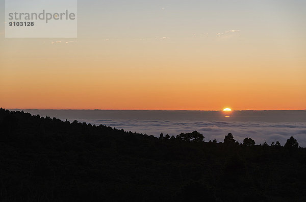 Sonnenuntergang  La Palma  Kanarische Inseln  Spanien