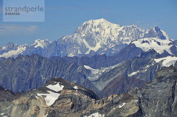 Montblanc Mont Blanc Alpen Schweiz Zermatt Kanton Wallis