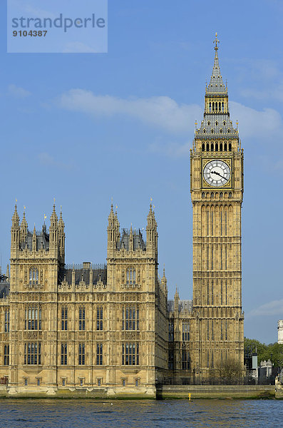 Big Ben oder Elizabeth Tower und der Palast von Westminster oder Houses of Parliament  UNESCO Weltkulturerbe  London  England  Großbritannien