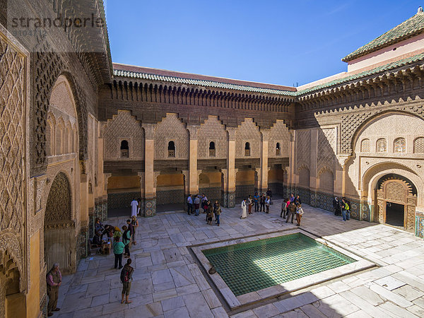 Innenhof  Koranschule Medersa Ali Ben Youssef  Altstadt  Marrakesch  Marrakech-Tensift-Al Haouz  Marokko