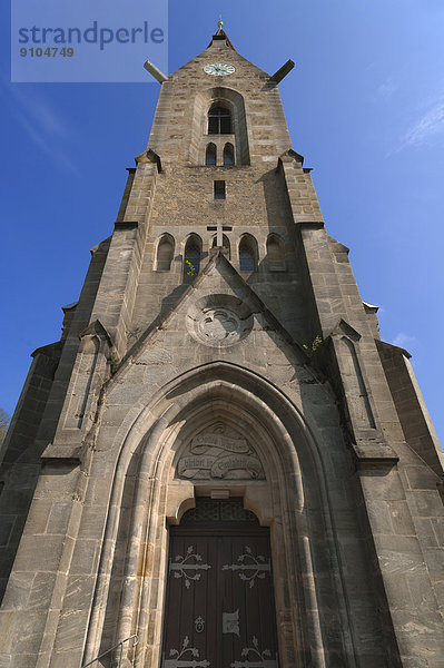 Turm  neugotische Sankt Matthäus-Kirche  1899-1901  Hetzelsdorf  Pretzfeld  Oberfranken  Bayern  Deutschland